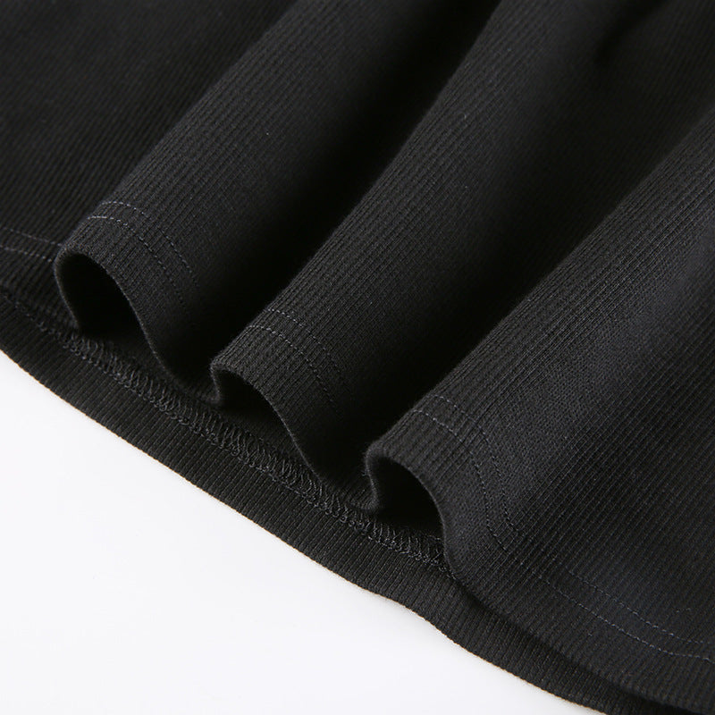 Black Women's Slim Fit Long Sleeve Women's Dress - ANIBEY