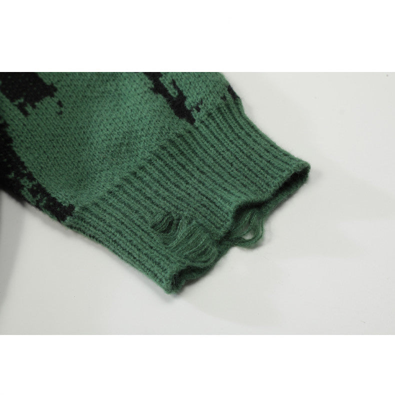 Collision Knitted Crochet Loose Casual Sweater For Men And Women - ANIBEY