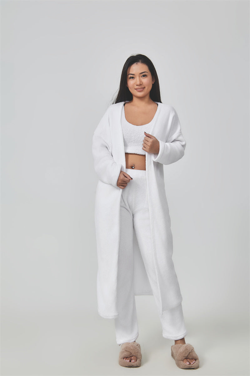 Cozy Three Pieces Lounge Set, Cute Loungewear Women Winter Dress - ANIBEY