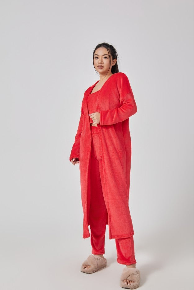 Cozy Three Pieces Lounge Set, Cute Loungewear Women Winter Dress - ANIBEY