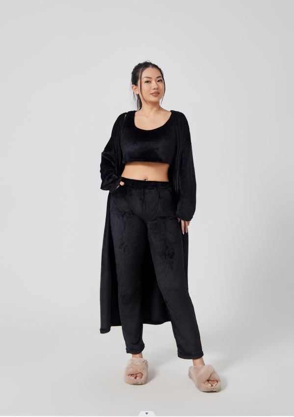 Cozy Three Pieces Lounge Set, Cute Loungewear Women Winter Dress - ANIBEY