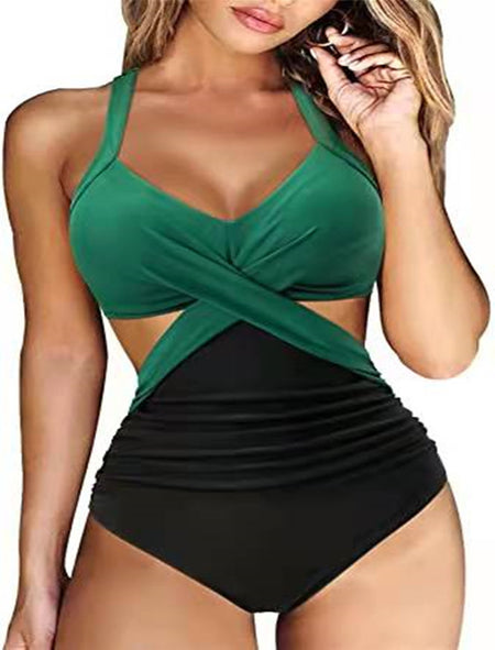 Cross Midriff Outfit Sexy Swimsuit Women - ANIBEY