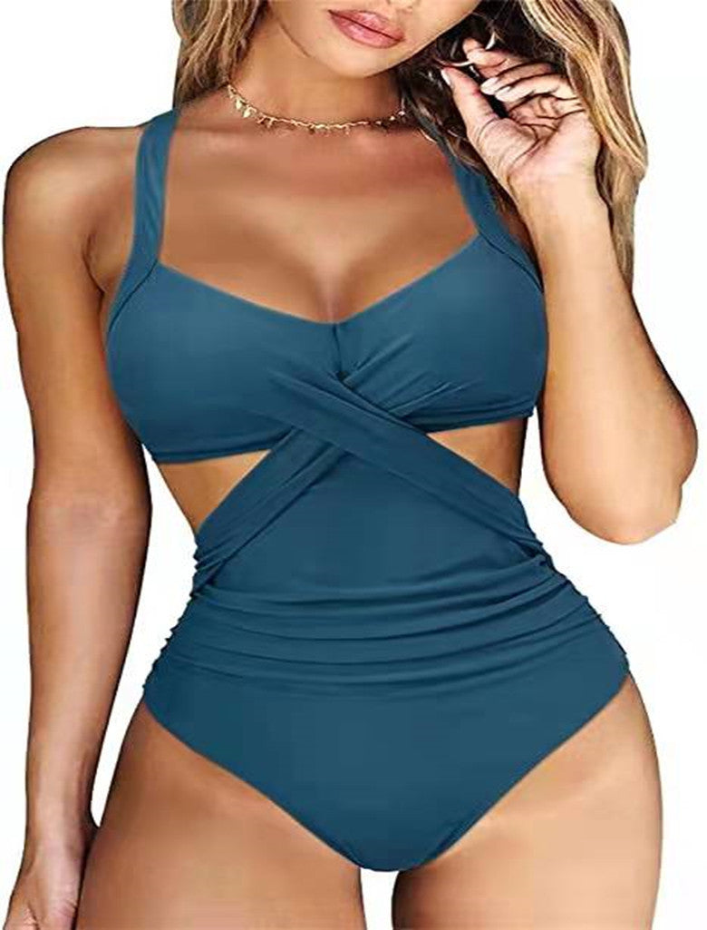 Cross Midriff Outfit Sexy Swimsuit Women - ANIBEY