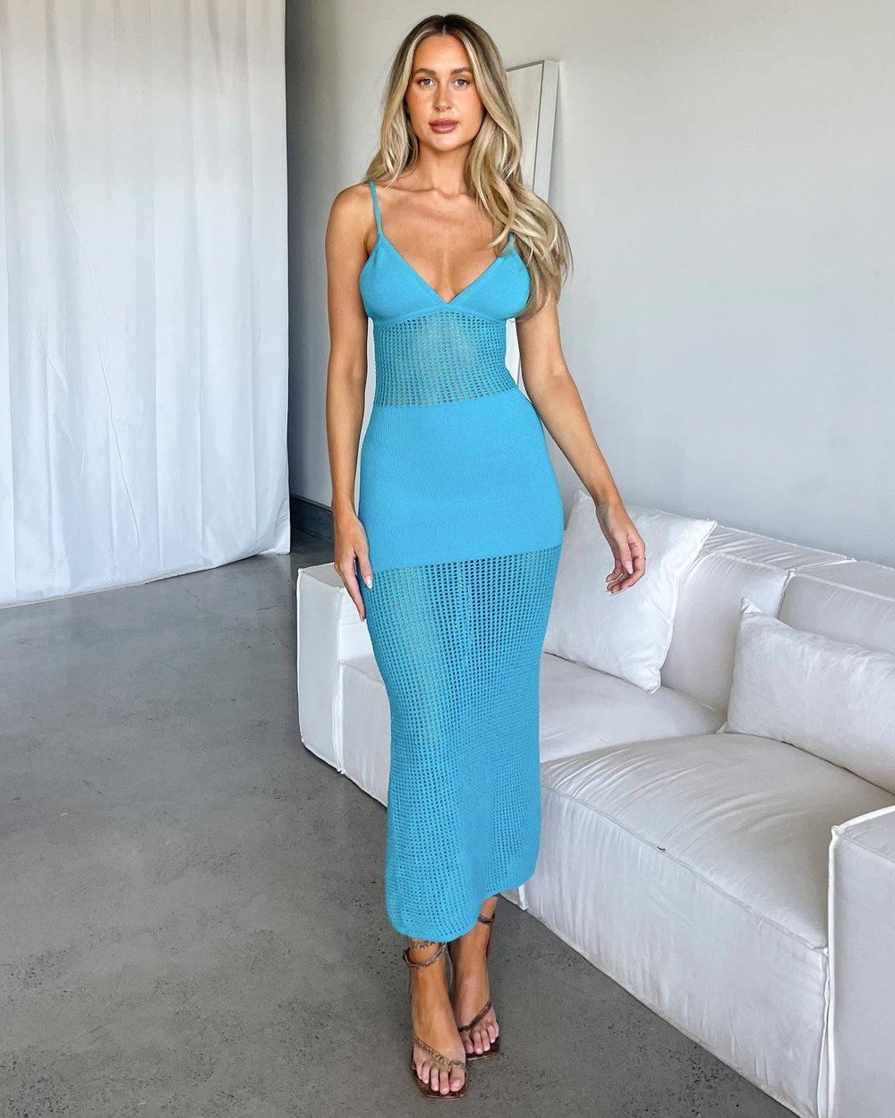 European And American Sexy Women's Sling Stitched Backless Dress - ANIBEY