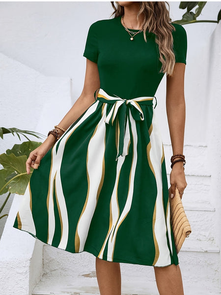 Fashion Business Casual Suit Multi-color Printed Strap Women's Temperament Dress - ANIBEY