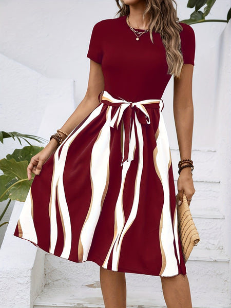 Fashion Business Casual Suit Multi-color Printed Strap Women's Temperament Dress - ANIBEY