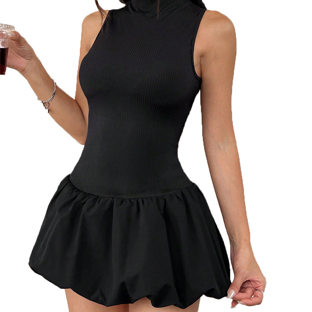 Fashion Simple Half Turtleneck Dress Ladies - ANIBEY
