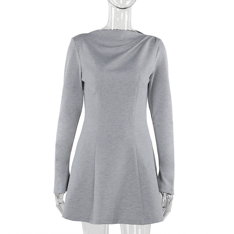 Fashion Slim-fitting Simple Long Sleeve Dress Women - ANIBEY