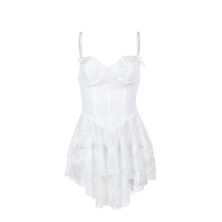 Fashion Temperament Slim Fit Lace Lotus Leaf Dress - ANIBEY