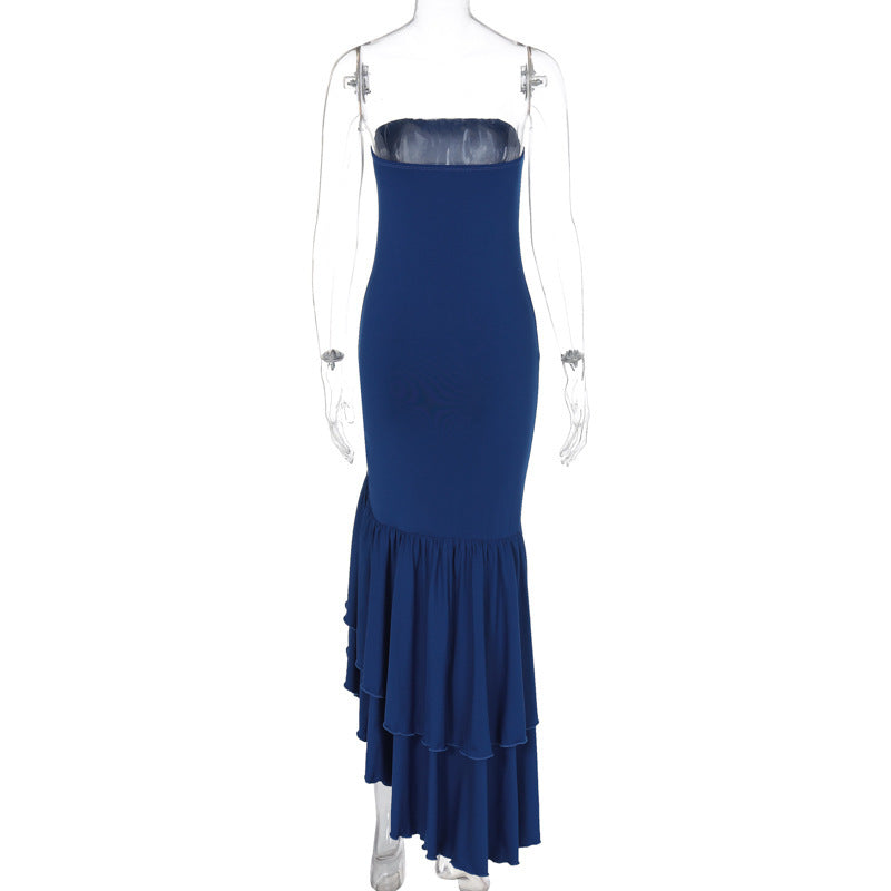 Female Off-the-shoulder Tube Top Irregular Temperament Dress - ANIBEY