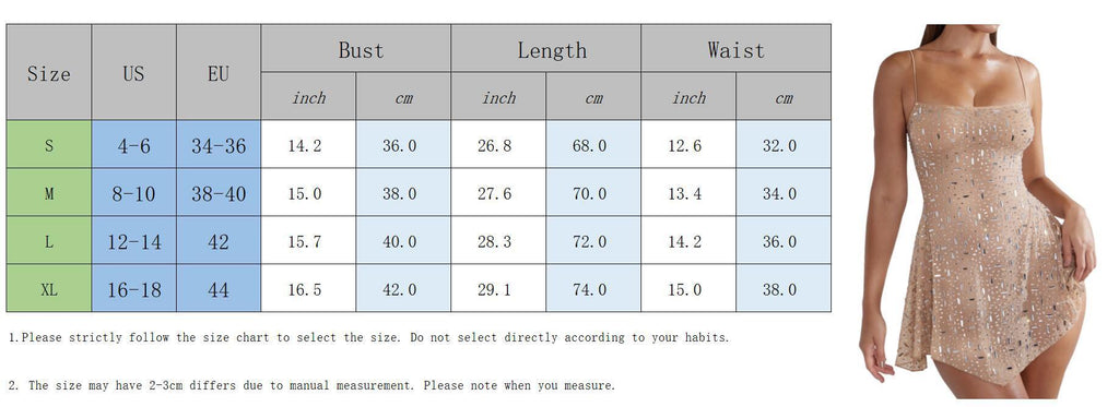Hot Drilling Semi See-through Sling Short Dress - ANIBEY