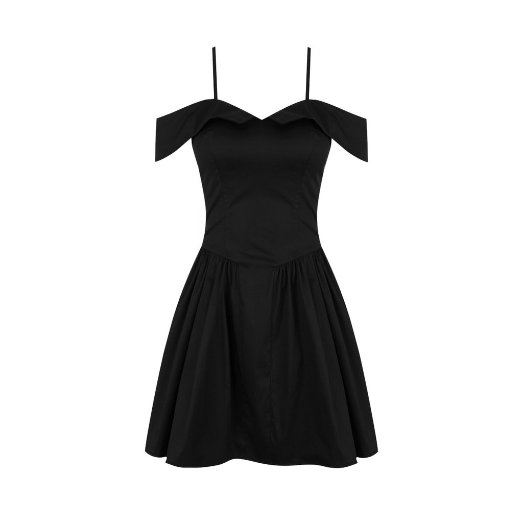 Off-shoulder Hot Girl Little Black Short Women's Dress - ANIBEY