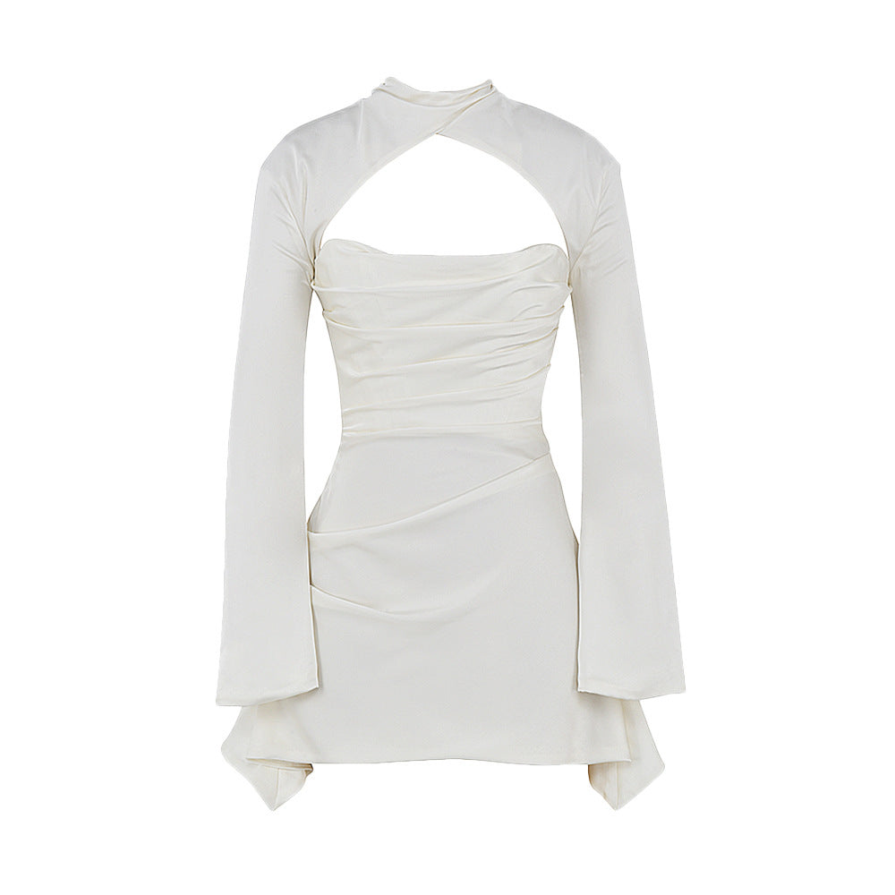 Printed Slim-fit Hollowed Fashion Women's Dress - ANIBEY