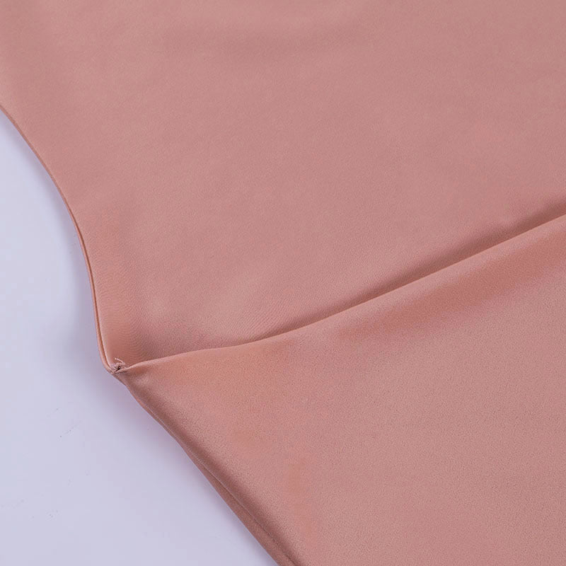 Satin Party Dress V Neck Backless Mini Sleeveless Summer Party Dress - ANIBEY