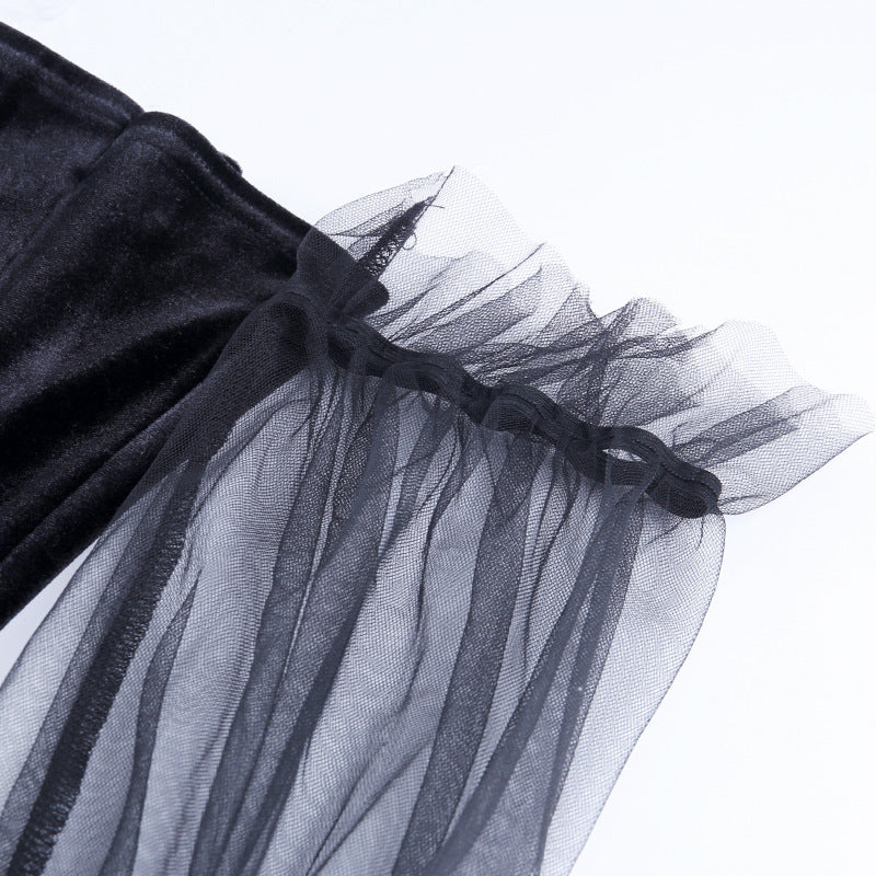 Sexy see-through mesh pleated skirt - ANIBEY