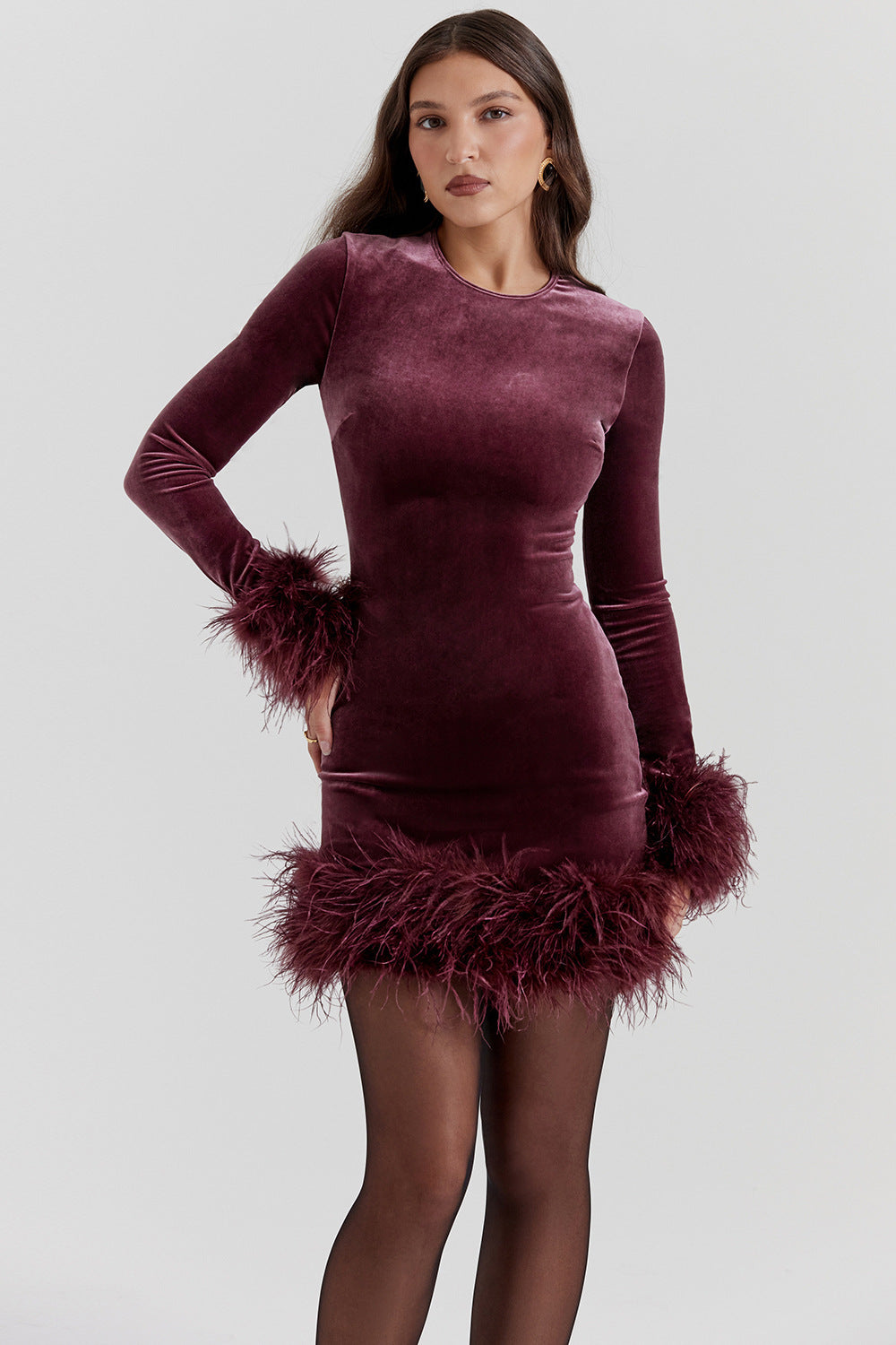 Women's Knitted Feather Dress - ANIBEY