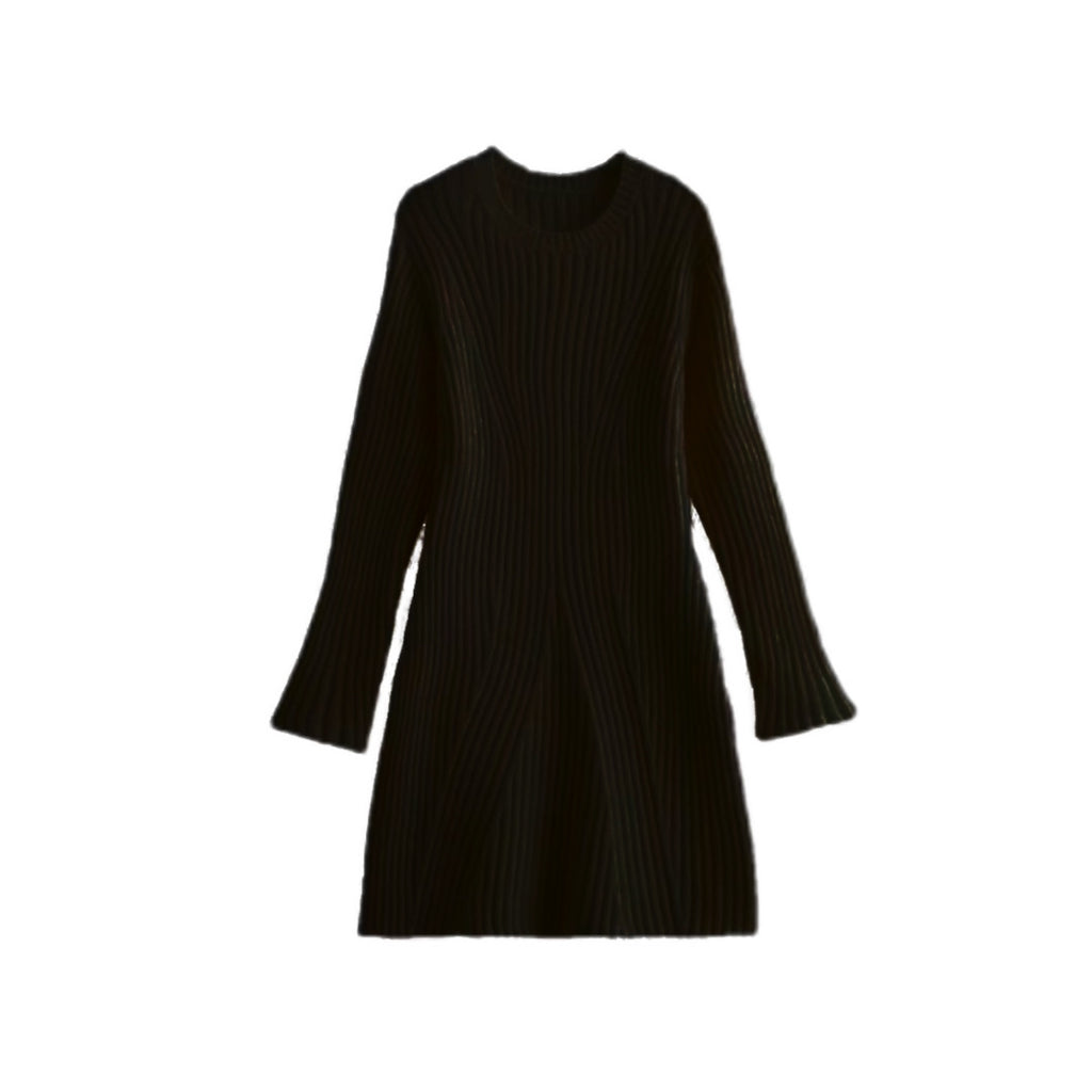 Women's Slim-fit Ribbed Knitted Dress - ANIBEY