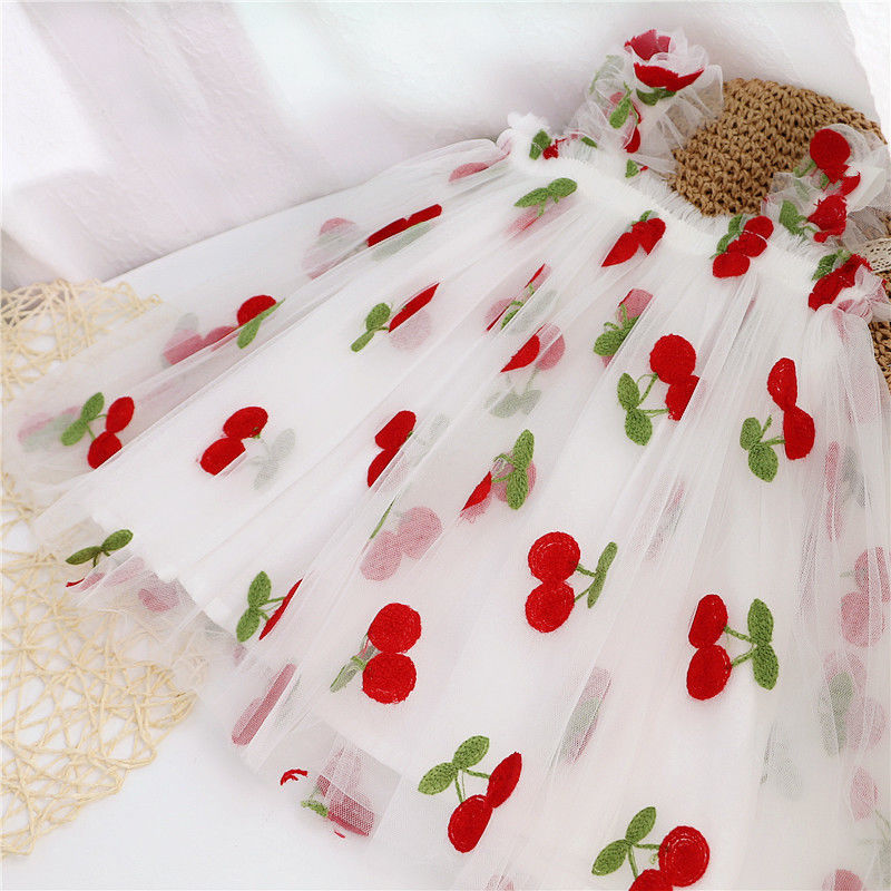 Flower Girl Sense Summer Girl Princess White Gauze Skirt Girl Baby Sling Net Gauze Dress Tutu Skirt - ANIBEY