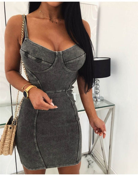 Denim hip dress - ANIBEY