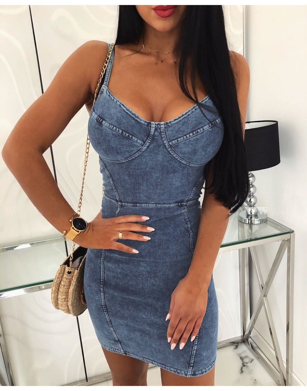 Denim hip dress - ANIBEY