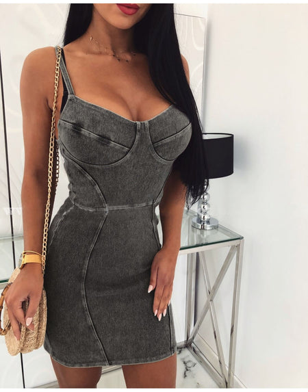 Denim hip dress - ANIBEY