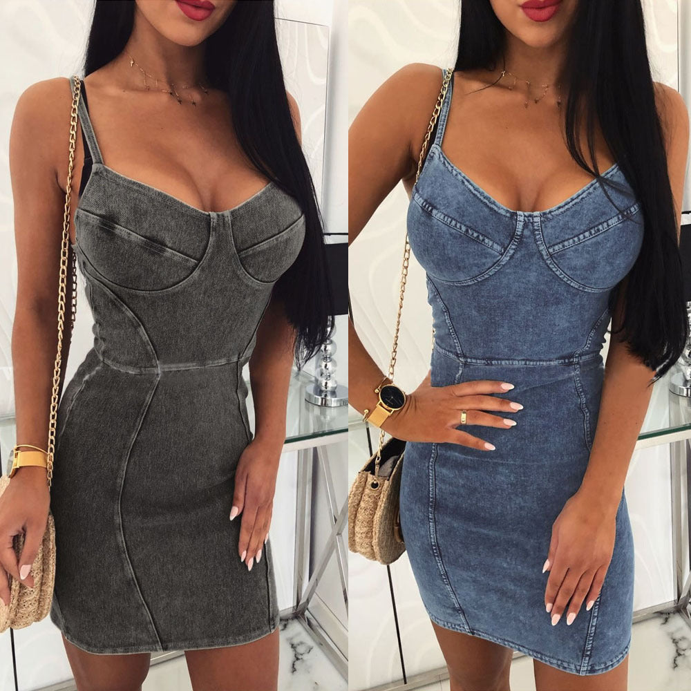 Denim hip dress - ANIBEY