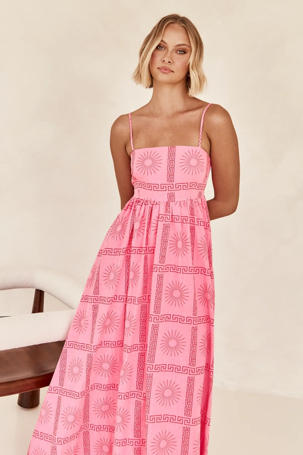 Women's Fashion Printed Personality Back Cutout Sling Dress - ANIBEY