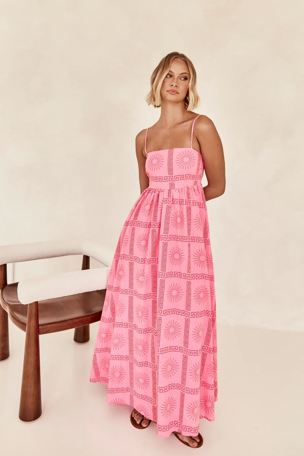 Women's Fashion Printed Personality Back Cutout Sling Dress - ANIBEY
