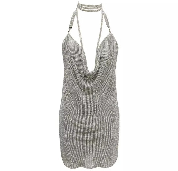 Women's Rhinestone Panel Costume Dress - ANIBEY