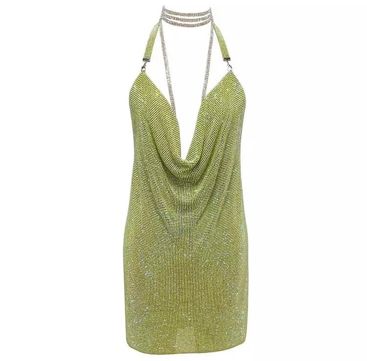 Women's Rhinestone Panel Costume Dress - ANIBEY