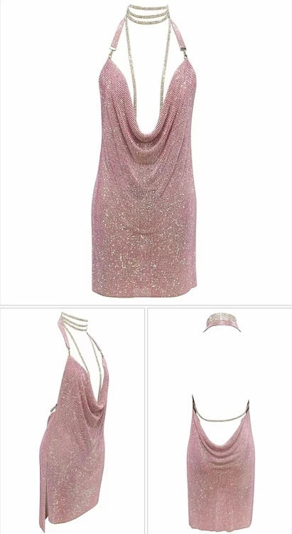 Women's Rhinestone Panel Costume Dress - ANIBEY