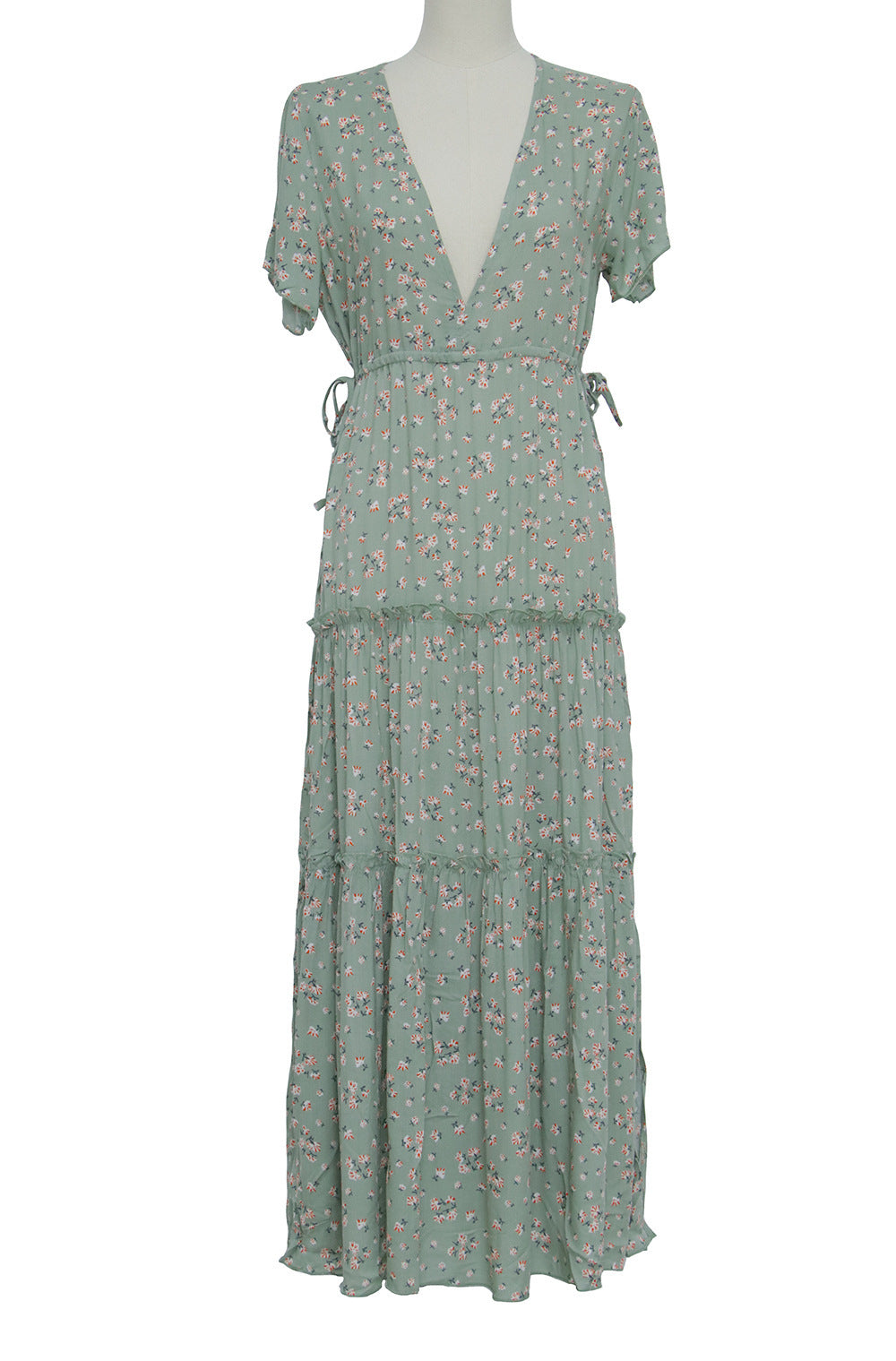 Women's Ruffled Floral Bohemian Dress - ANIBEY