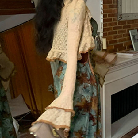 Fashion Autumn French Minority Retro Cardigan Dress - ANIBEY