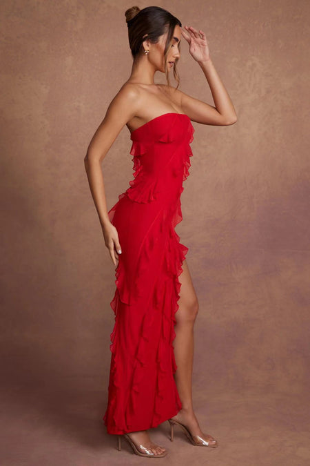Breast Wipe Bag Buttock Slit Dress - ANIBEY