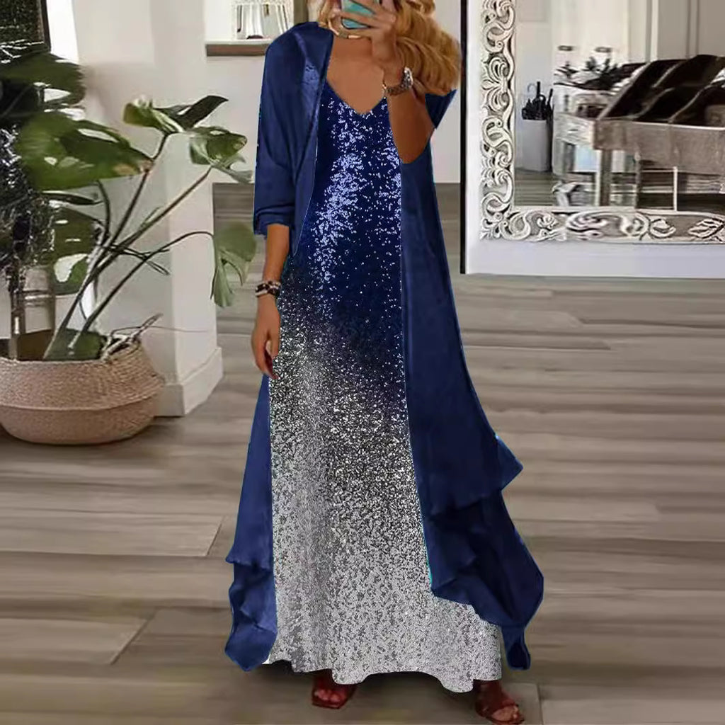 European And American Vacation Spaghetti Straps Long Skirt Indian Style Large Swing Skirt Two-piece Set - ANIBEY