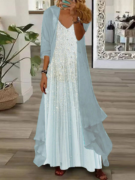 European And American Vacation Spaghetti Straps Long Skirt Indian Style Large Swing Skirt Two-piece Set - ANIBEY