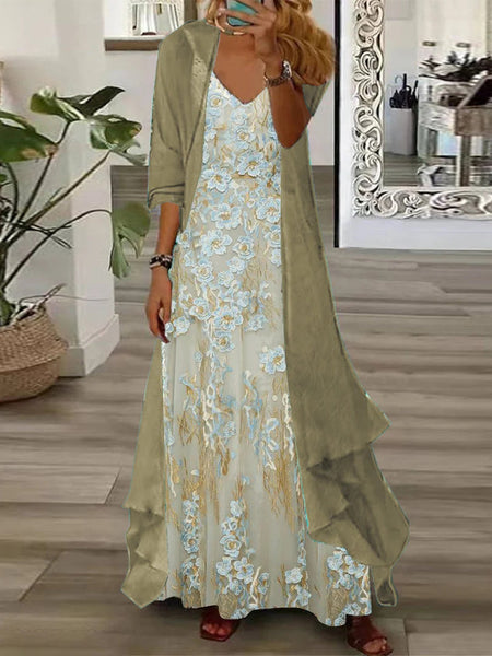 European And American Vacation Spaghetti Straps Long Skirt Indian Style Large Swing Skirt Two-piece Set - ANIBEY