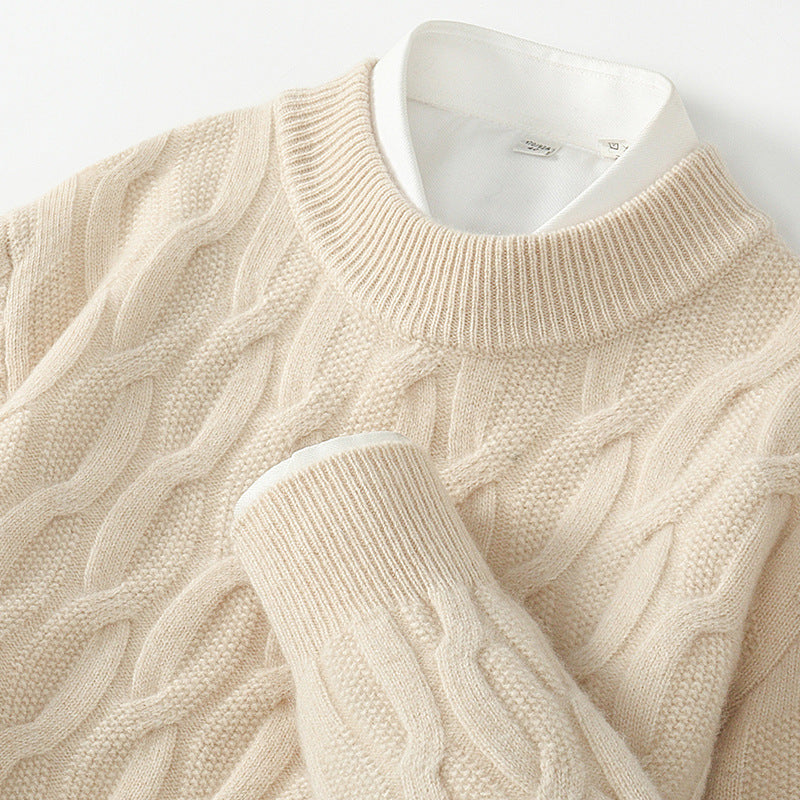 Men's Round-neck Thick Pullover Sweater - ANIBEY