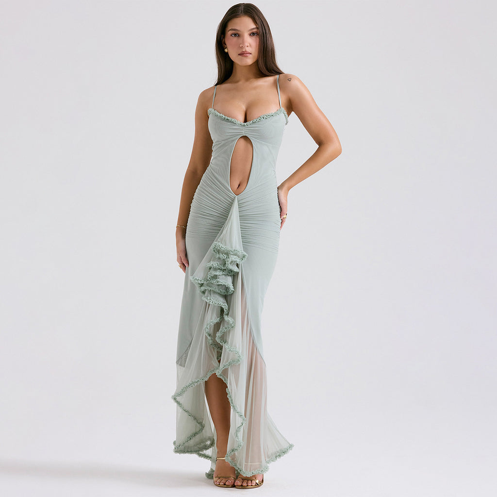 Spring Women's Mesh Hollow Navel-exposed Fishtail Skirt - ANIBEY