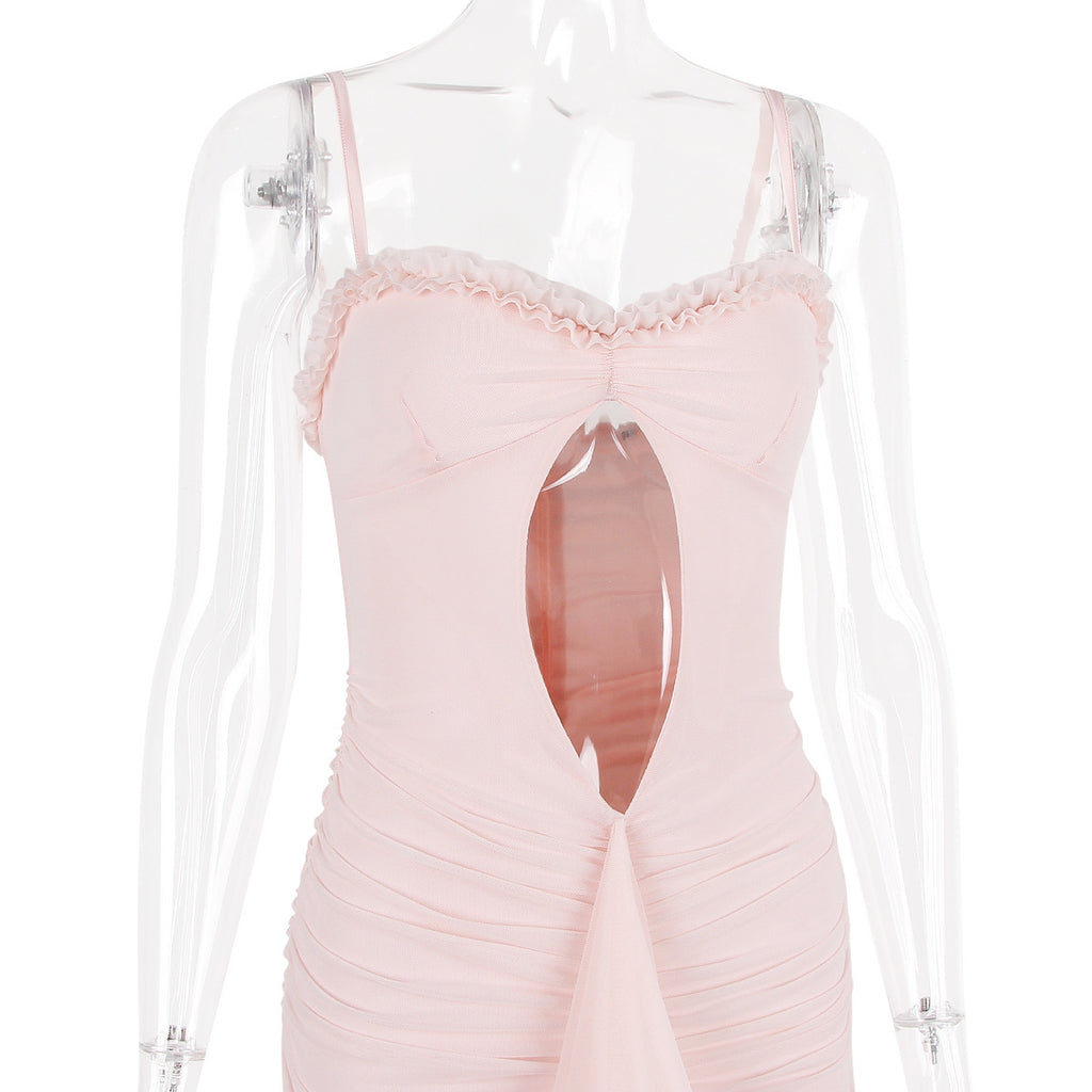 Spring Women's Mesh Hollow Navel-exposed Fishtail Skirt - ANIBEY