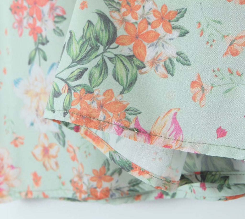 Women's French Floral Strap Dress - ANIBEY
