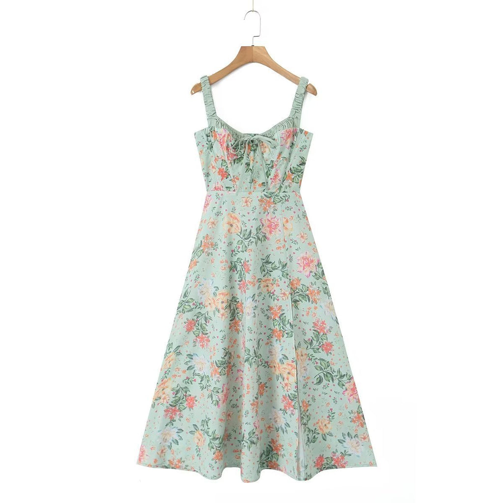 Women's French Floral Strap Dress - ANIBEY