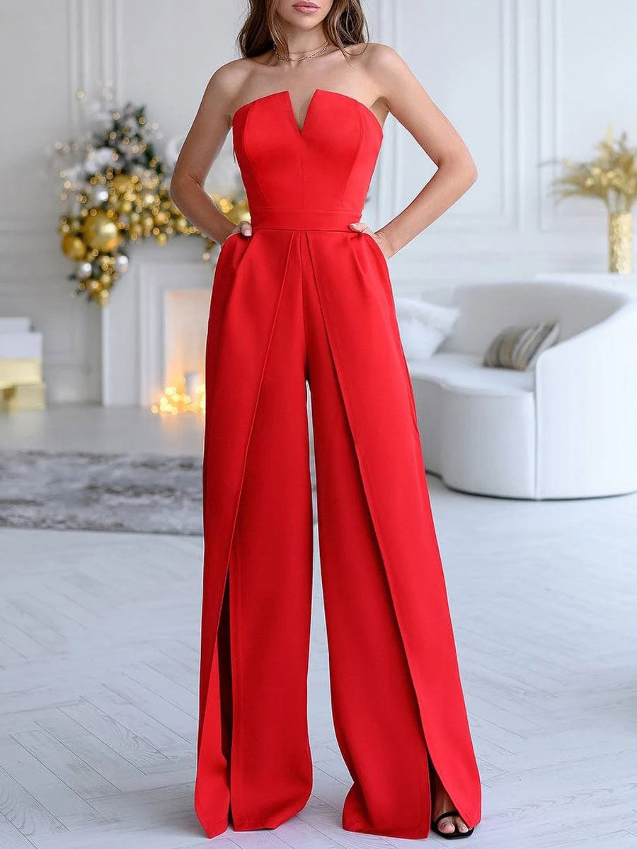 V-neck Sleeveless Straight Dress Women - ANIBEY