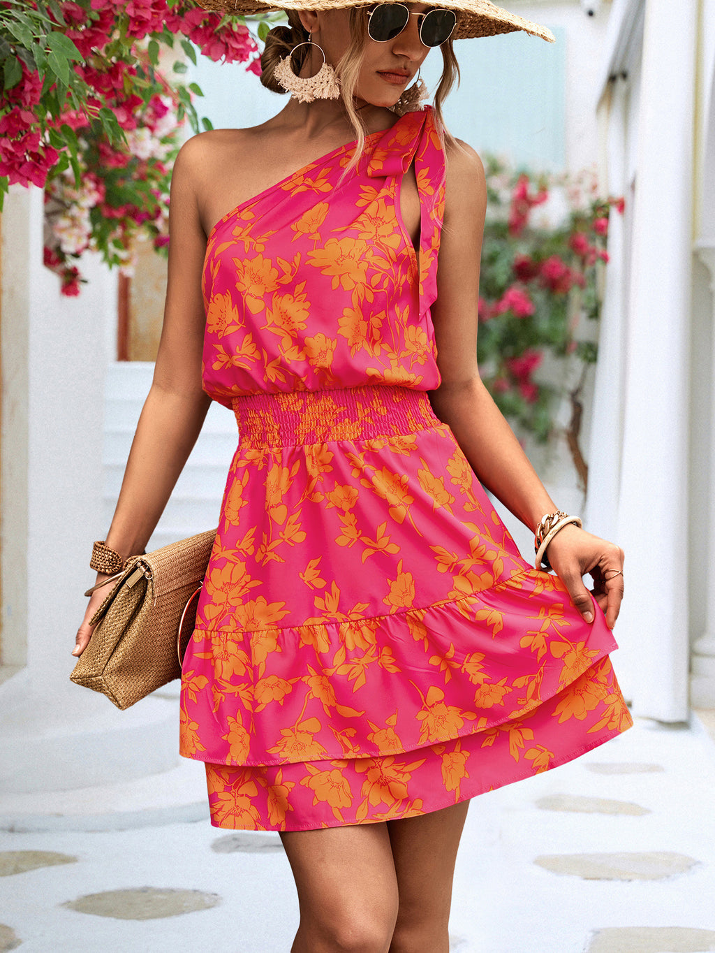Styles Sloping Shoulder Woman Dress - ANIBEY