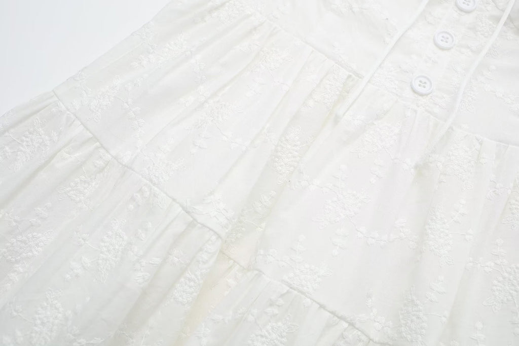 Sweet Spring Women's Party White Chest Wrap Lace Dress - ANIBEY