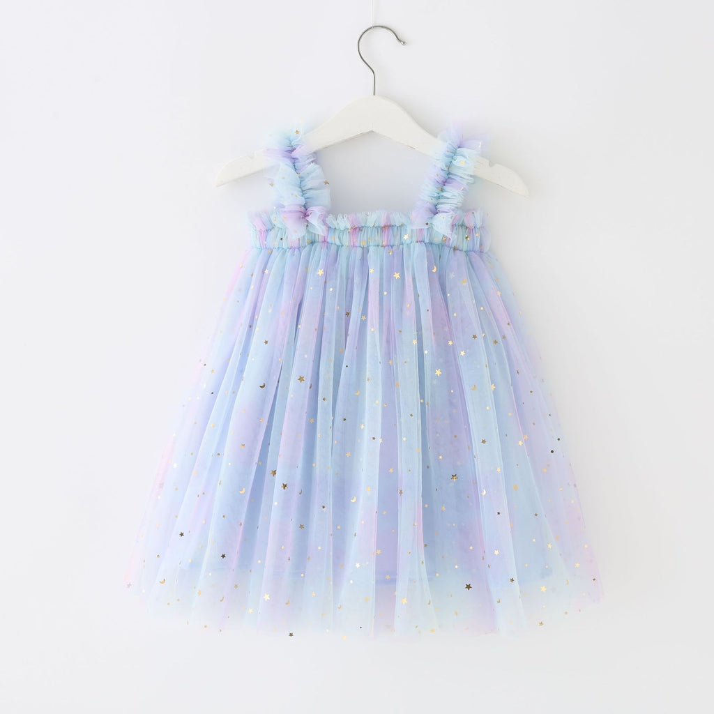 Sequined XINGX Rainbow Suspender Skirt Tulle Skirt - ANIBEY