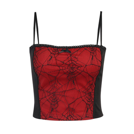 Spider webTank Tops Kawaii Tank Tops Gothic Tank Tops Punk Tank Tops Dark Tops Street Tank Tops aesthetic Tank Tops y2k Tops - ANIBEY
