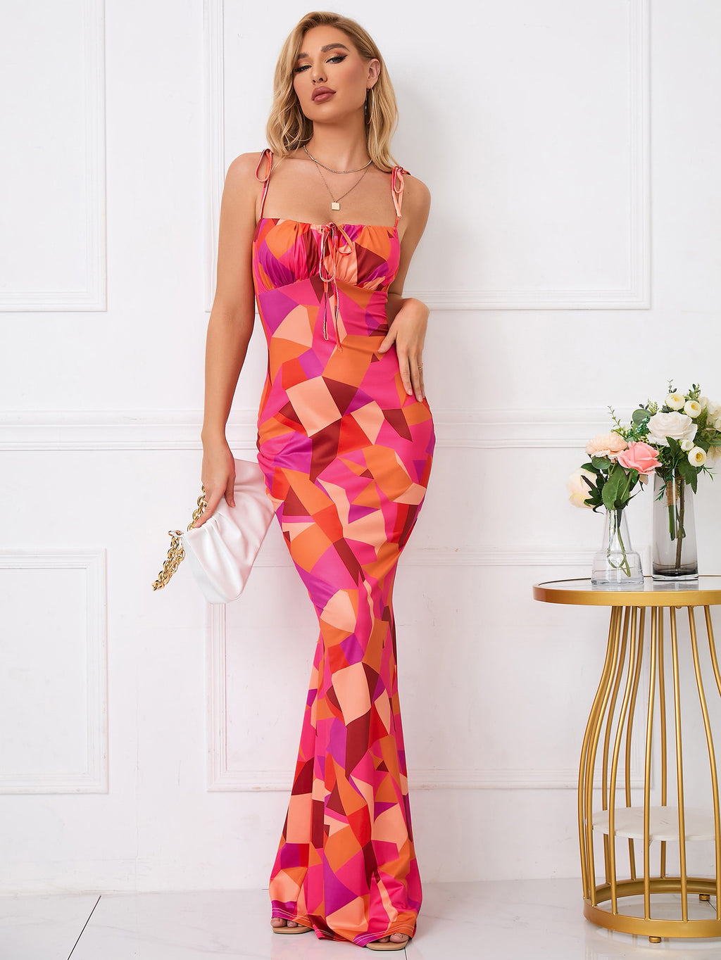 Waist-tight Floral Strap Dress Women - ANIBEY