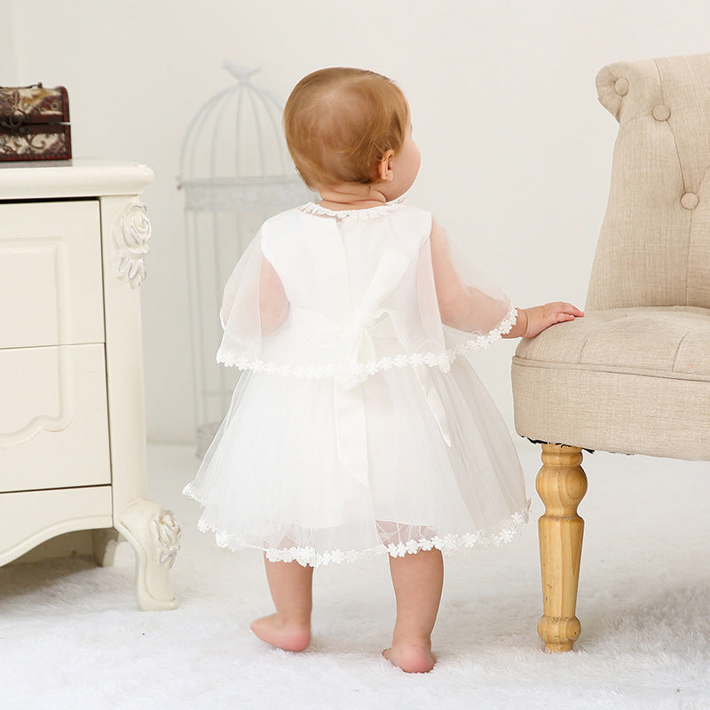 Baby Girl Children's One Year Old Full Moon Wedding Dress - ANIBEY