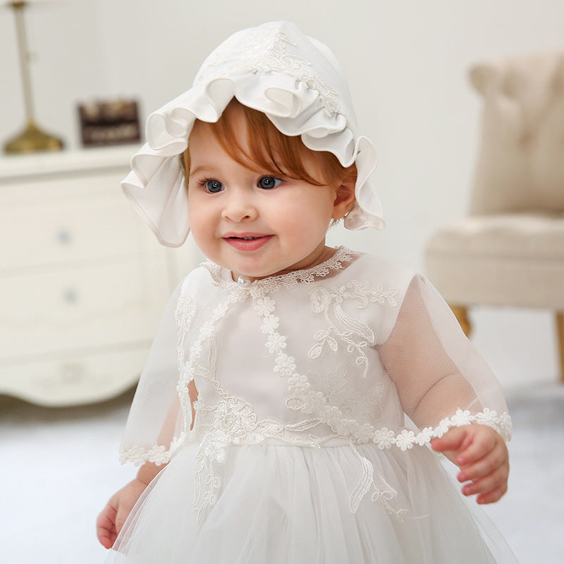 Baby Girl Children's One Year Old Full Moon Wedding Dress - ANIBEY